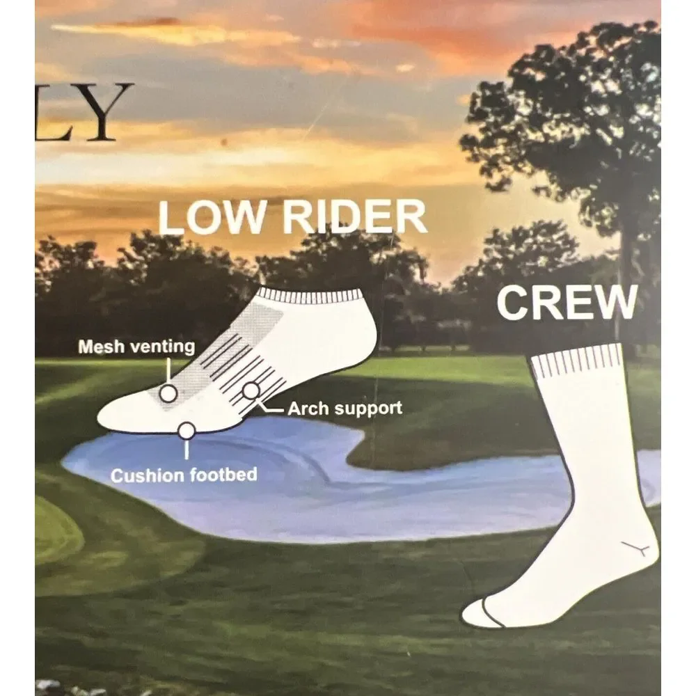 New Arnold Palmer Golf Blue‎ Argyle Socks 3-pack Crew Low Rider Shoe Size 9-12